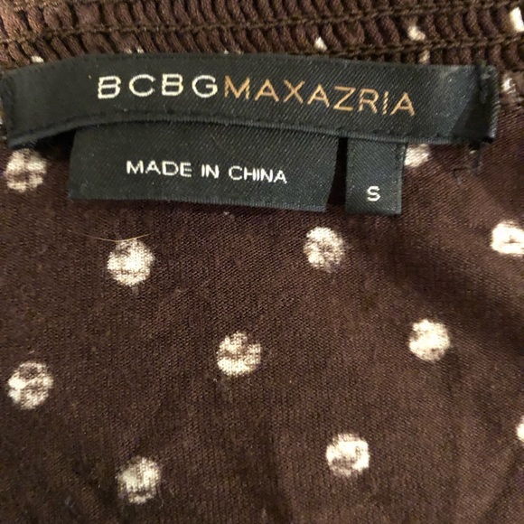 BCBG Max Azria Brown Polka Dot Top sz S - Picture 3 of 3